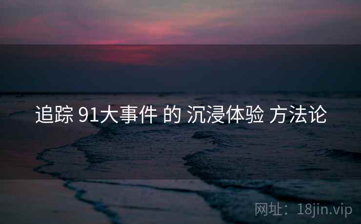 追踪 91大事件 的 沉浸体验 方法论 追踪 91大事件 的 沉浸体验 方法论