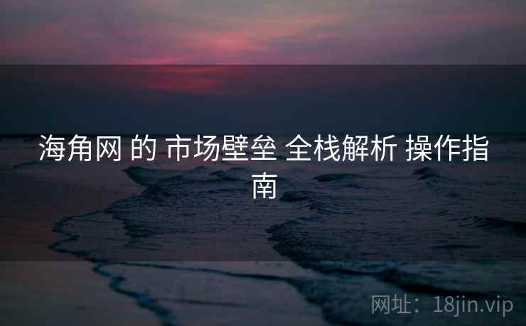 海角网 的 市场壁垒 全栈解析 操作指南