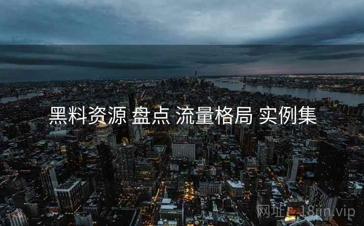 黑料资源 盘点 流量格局 实例集
